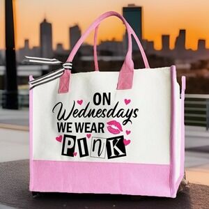 On Wednesdays We Wear Pink Tote Bag Pink Tote Bag Mean Girls 11x17 New